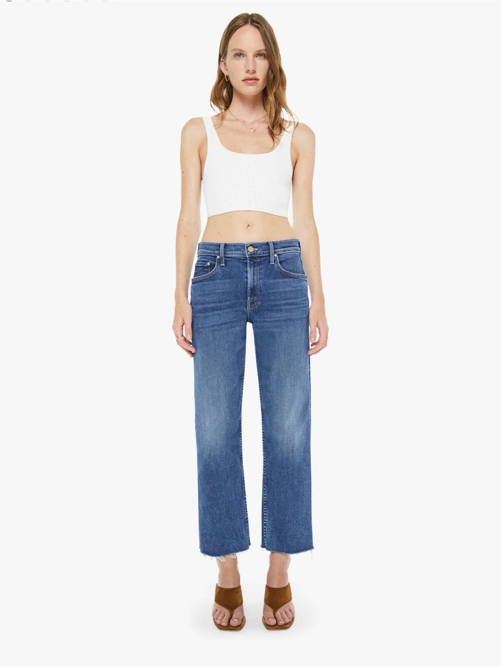 Mother Denim The Newbie Ankle Fray